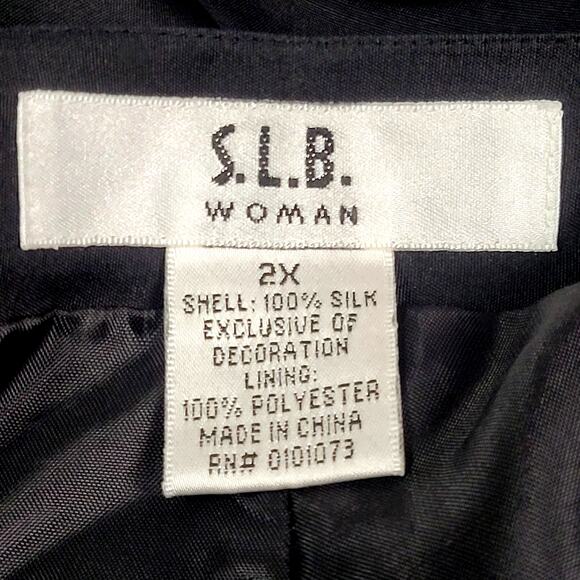 Vintage S.L.B. Woman Silk Black Pants Size 2X - Picture 4 of 7